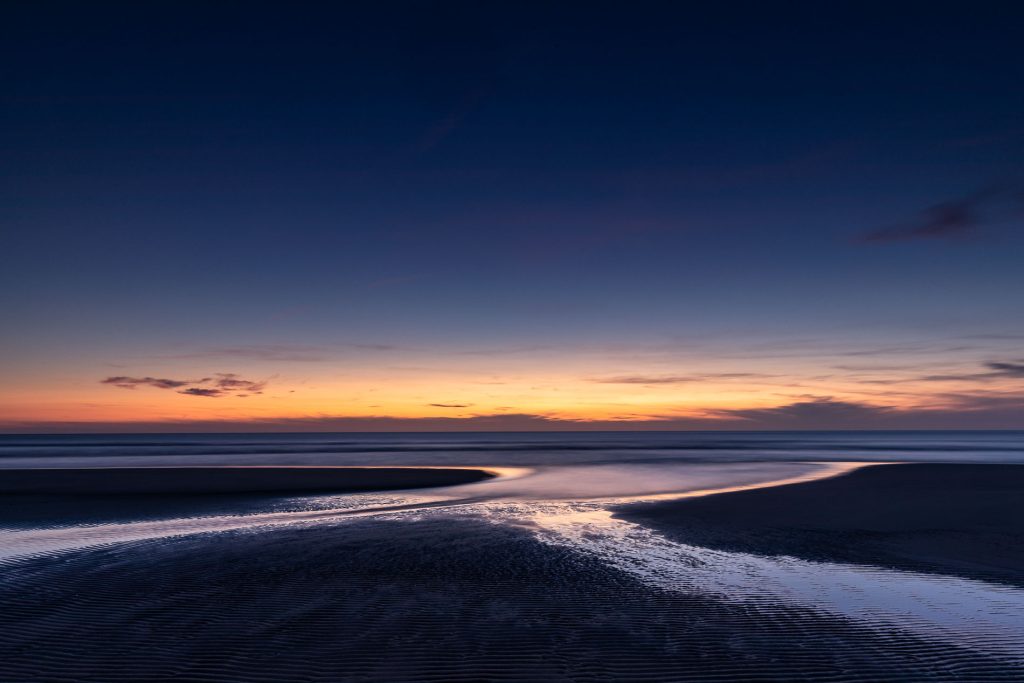 Zonsondergang Vanaf Het Strand In Zeeland Bij Vrouwenpolder